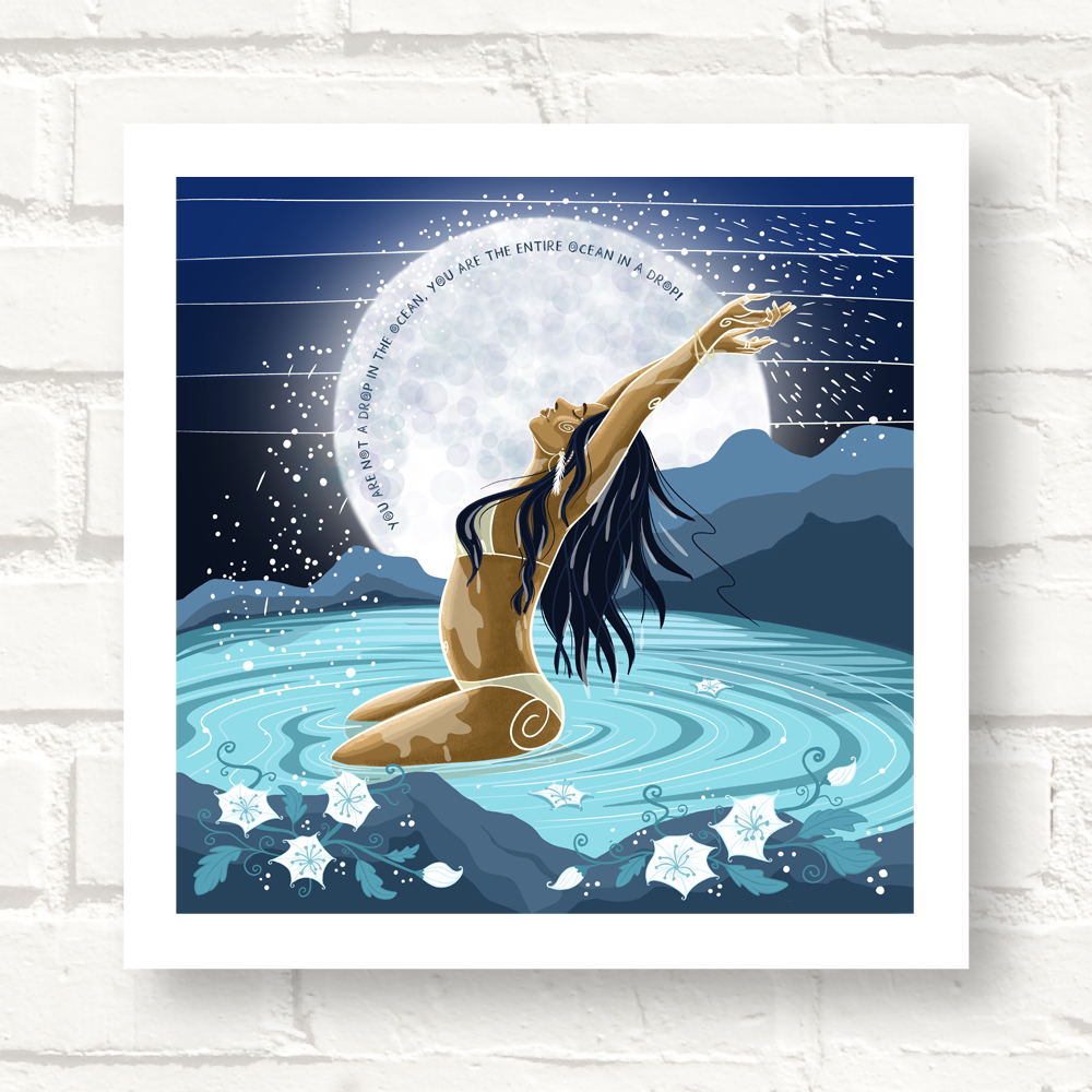 Cornwall Studios | wild Swim art print | Moonflower