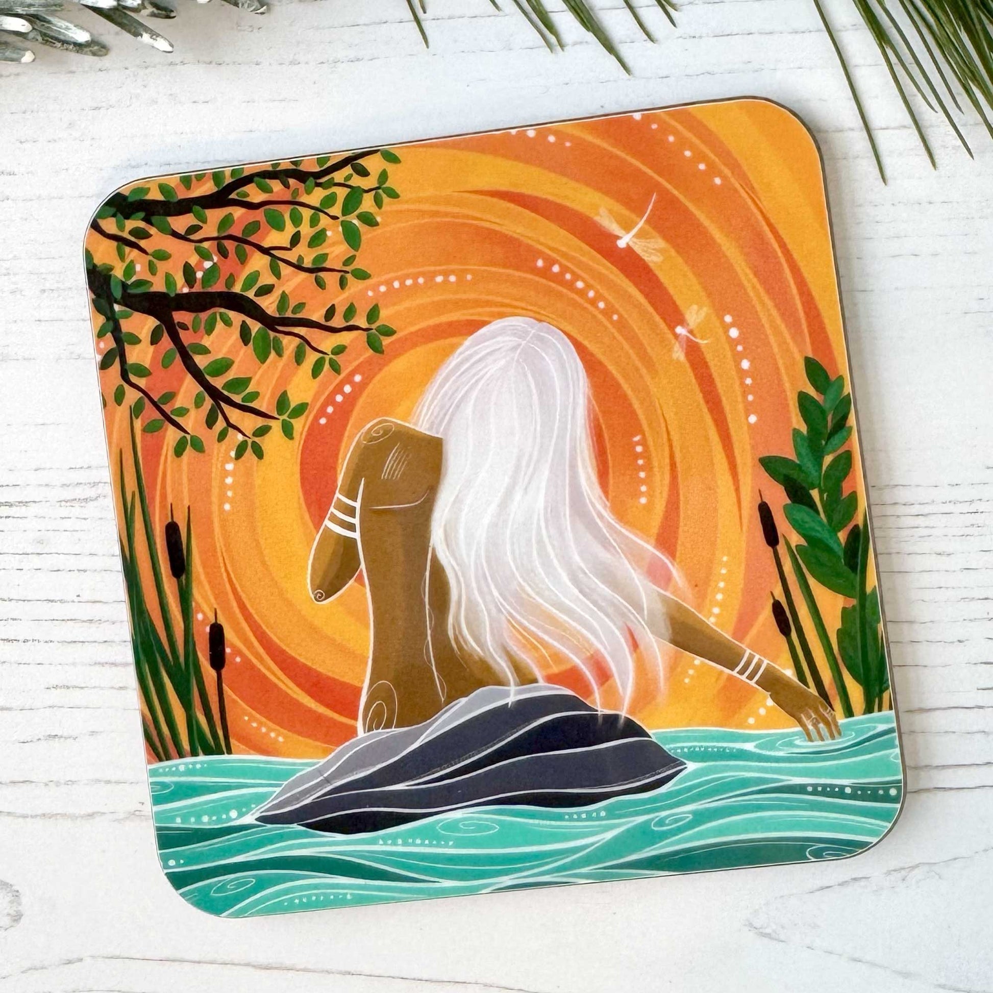 Cornwall Studios Solstice Sunrise Swim Coaster - Summer Solstice