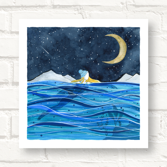 Cornwall Studios Wild Swimming Art Print - StarryNight Swim